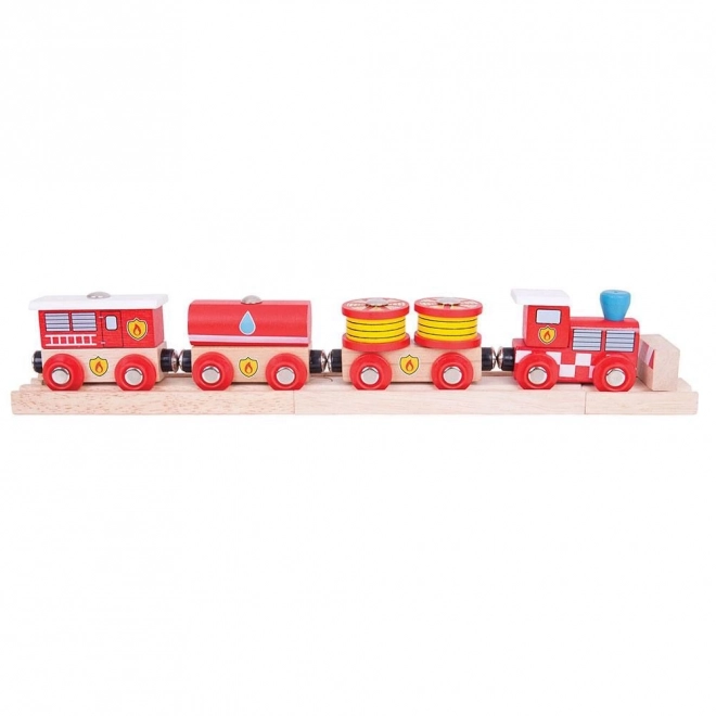 Treno dei Pompieri Bigjigs Rail con 3 Binari