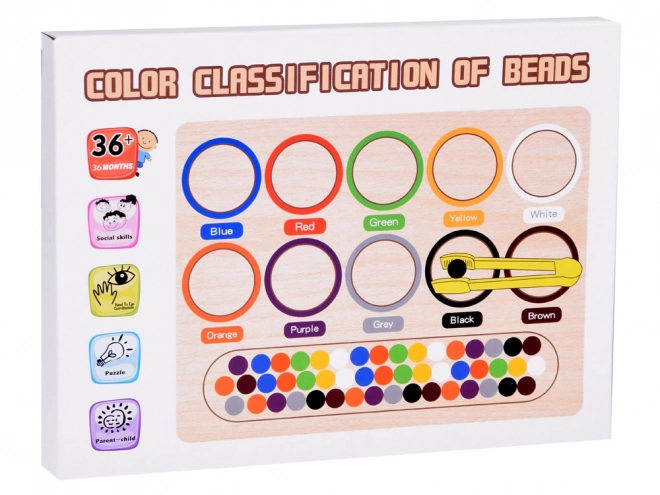 Gioco Montessori con Perline Colorate e Vassoio