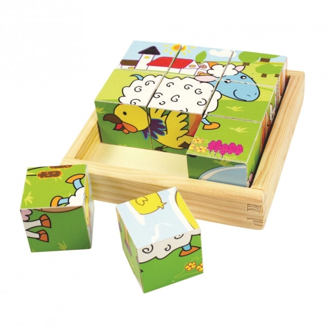 Cubi di legno Bigjigs Animali