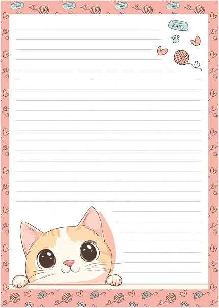 Carta da lettere colorata LUX con motivo Gatto