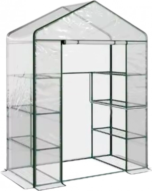 Serra da giardino in miniatura con telo in PVC e 4 ripiani