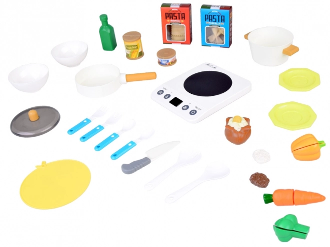 Cucina Induzione con Set Accessori da Cucina per Bambini