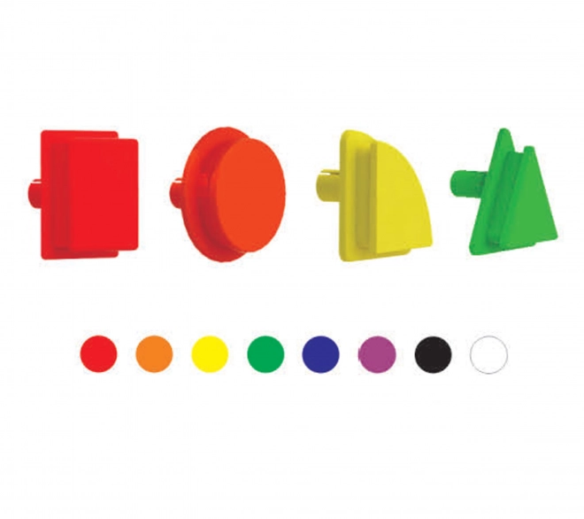 Elementi Geometrici MASTERKIDZ 8 Colori 256 pezzi - Accessori per Lavagne STEM