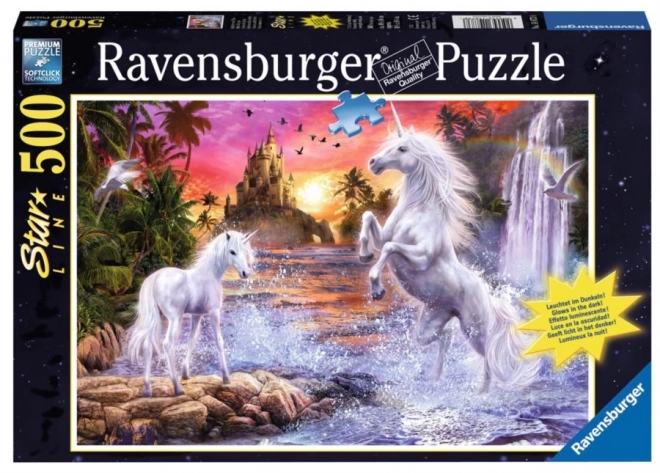 Puzzle luminoso Unicorni al fiume 500 pezzi