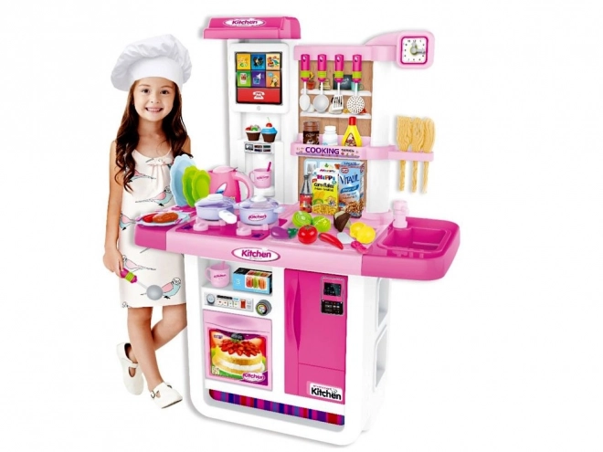 Cucina interattiva per bambini con frigorifero – rosa