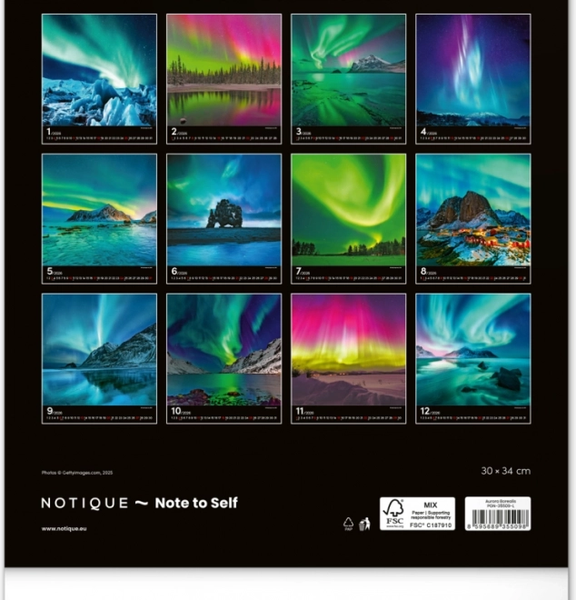 Calendario da parete Aurora Boreale 2026