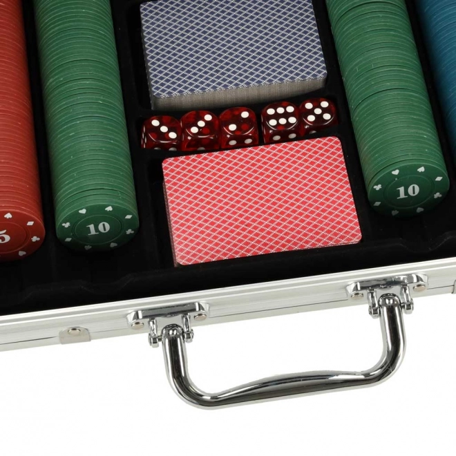 Set da poker con valigetta 500 gettoni 2 mazzi di carte