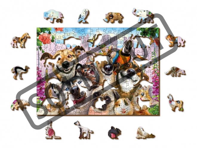 Puzzle in legno Wooden City pazzi animali 2 in 1