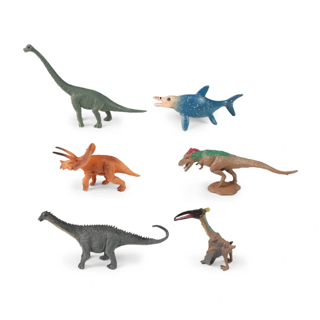 Set di dinosauri in scatola di plastica 6 pezzi