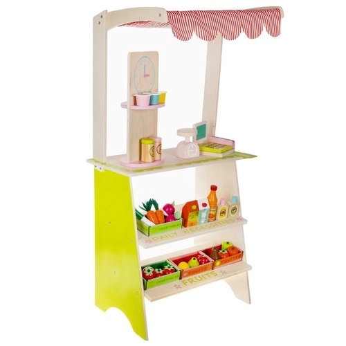 Supermercato per bambini in legno con accessori