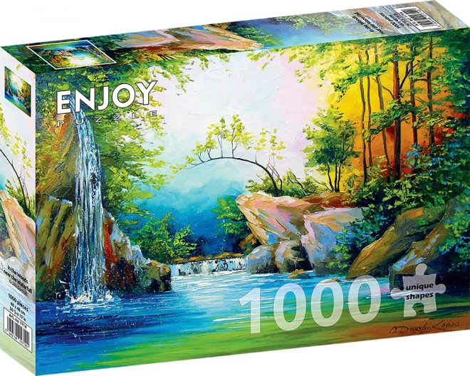 Puzzle Enjoy Cascata nella Foresta 1000 Pezzi