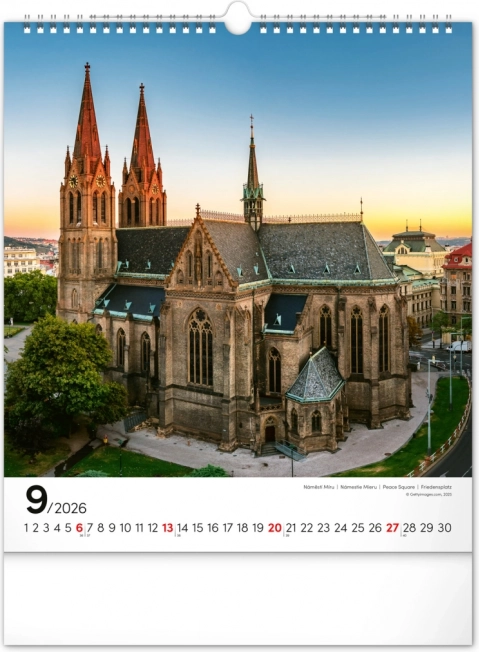 Calendario da parete Praga 2026