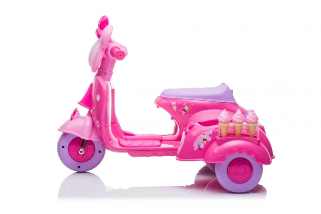 Scooter gelateria rosa a tre ruote