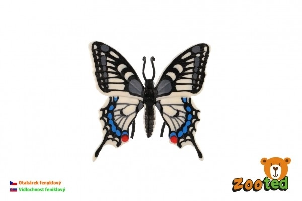 Farfalla tropicale Papilio in plastica 8 cm confezionata