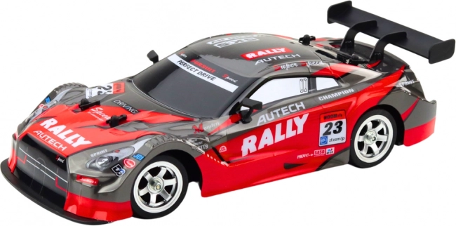 Auto RC da corsa per drift, rosso-nero, 30 km/h, 1:16