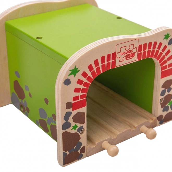 Tunnel ferroviario doppio di mattoni rossi Bigjigs Rail