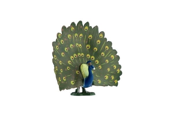 Pavone crestato giocattolo di plastica 12cm