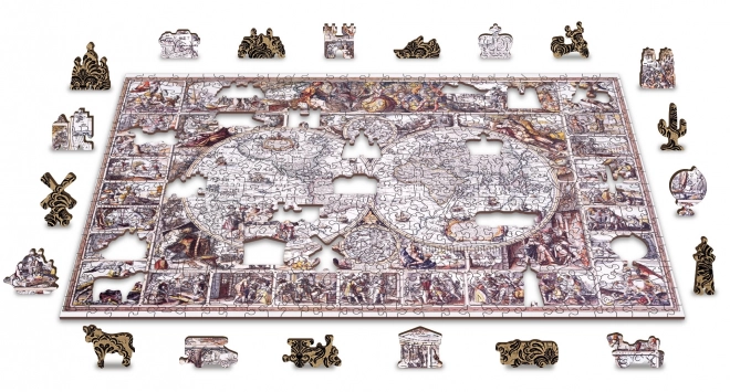 Puzzle in legno Mappa delle scoperte Wooden City