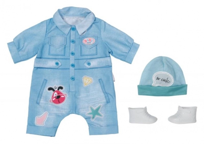 Tuta in Jeans Deluxe per BABY born 43 cm