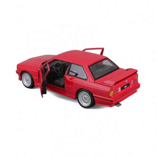 Bburago modello BMW M3 1988 rosso scala 1:24