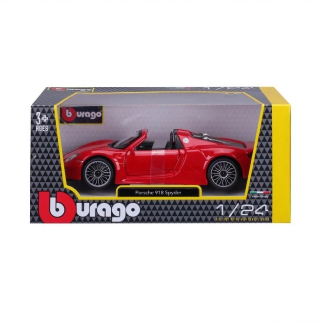 Modellino Porsche 918 Spyder Rosso in scala 1:24 di Bburago