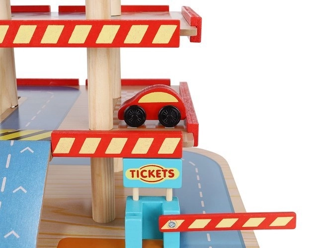 Garage parcheggio in legno per bambini