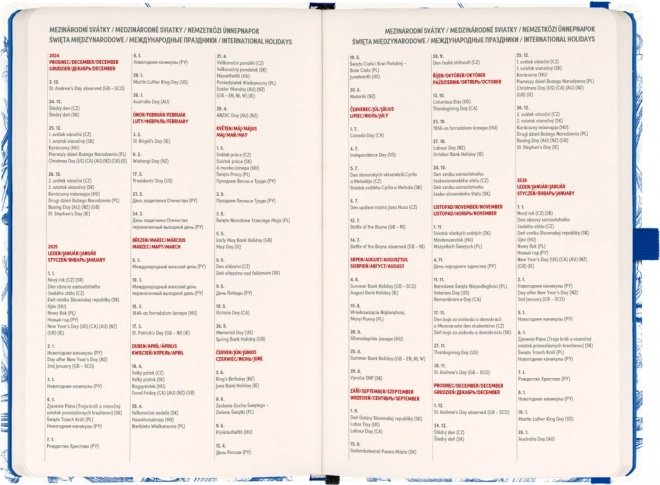 Agenda settimanale porcellana 2025