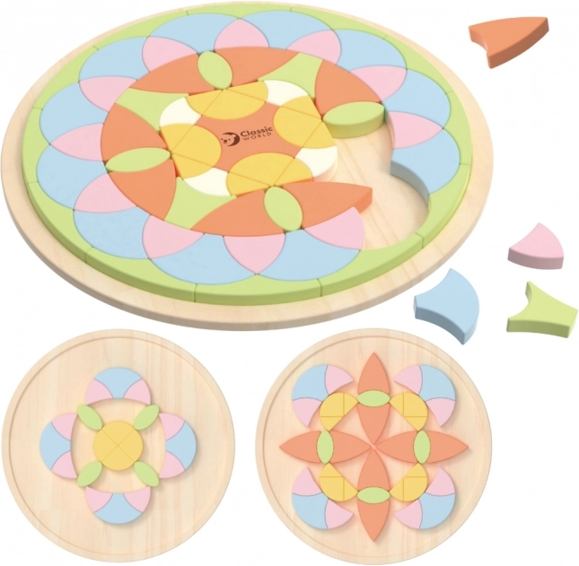 Mandala pastello Montessori mosaico di fiori
