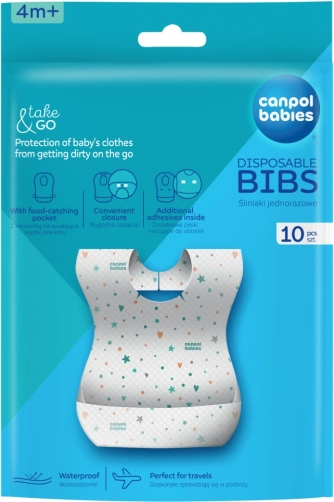 Bavaglini monouso impermeabili con tasca CANPOL babies, 10 pz