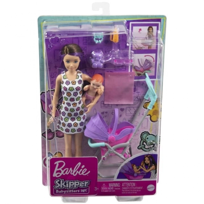 Bambola Barbie Babysitter Skipper Carrozzina + set per neonati