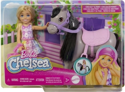 Barbie Chelsea a cavallo di pony – set di gioco con casco e accessori