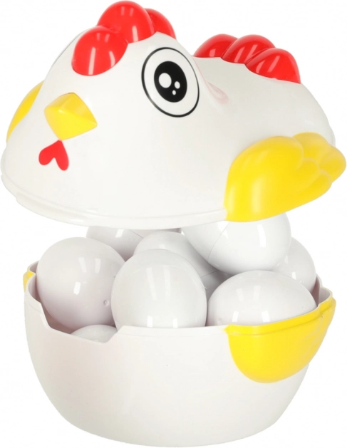 Puzzle educativo Gallina con smistatore di forme delle uova