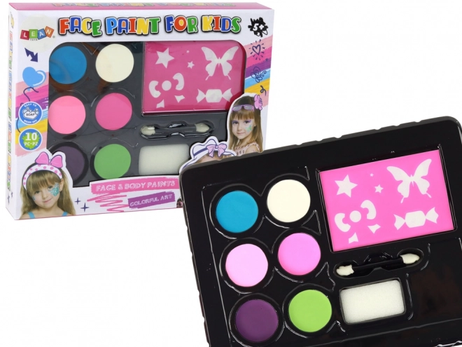 Set da trucco viso per bambini con stencil e colori