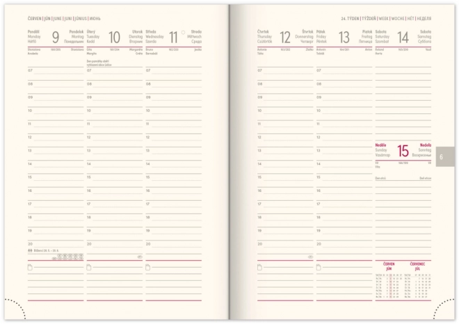 Agenda settimanale Vellum 2025 arancione