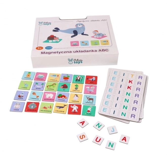 Puzzle magnetico ABC con lettere e immagini - caratteri polacchi