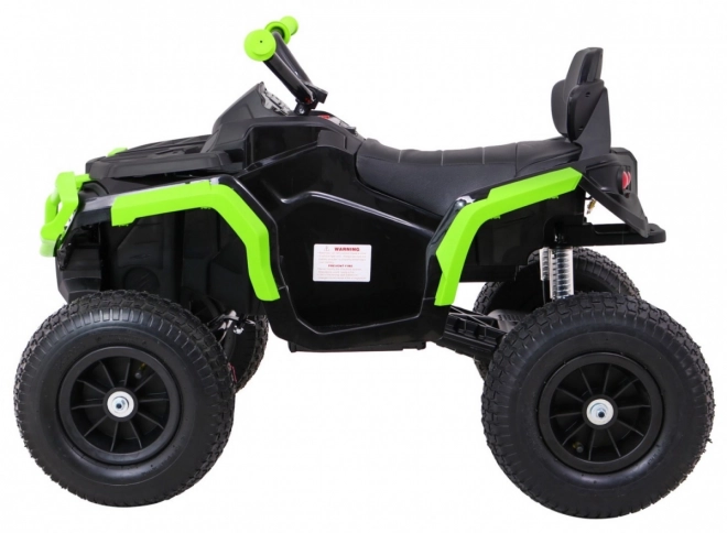 Quad per bambini ATV Air batteria quad Nero-Verde + pneumatici gonfiabili + radio MP3 + avvio lento