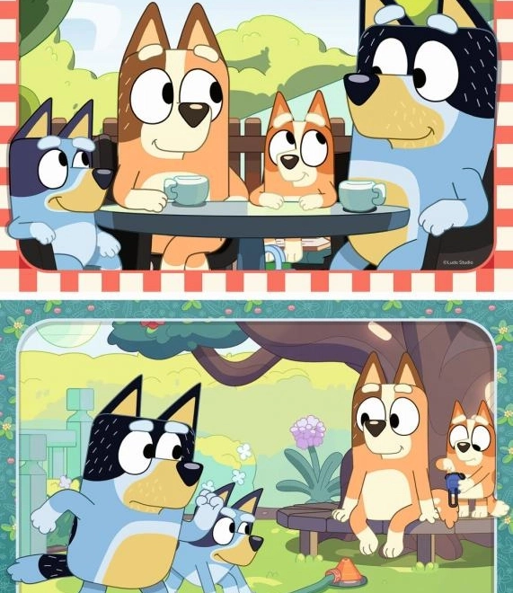 Puzzle pieghevoli Bluey al picnic 2x12