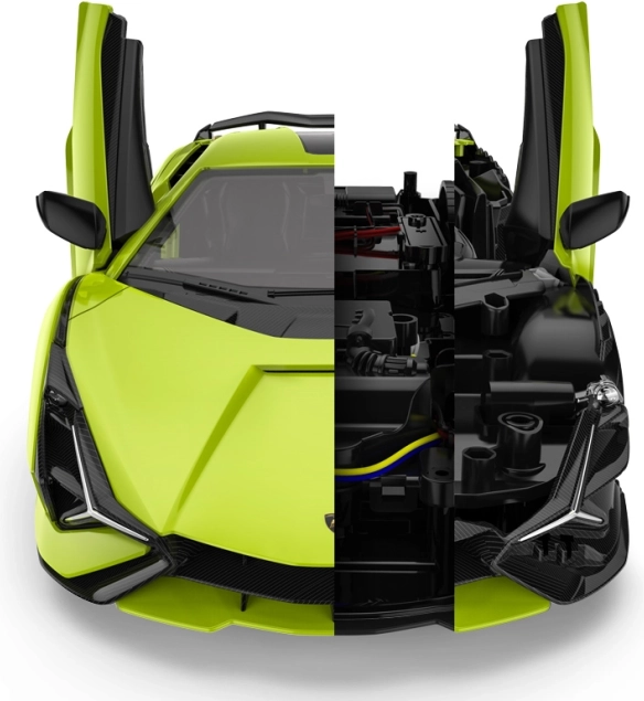 Modello verde Lamborghini Sian 1:18 di Rastar - auto telecomandata con body kit