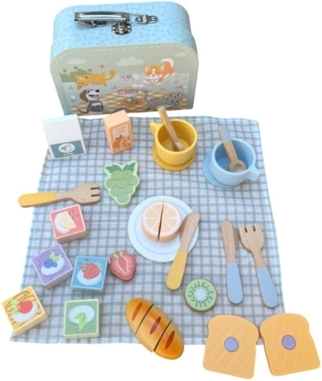 Set da Picnic in Legno con Frutta da Tagliare