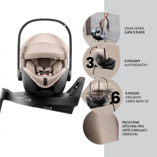 Seggiolino auto Britax Römer Baby-Safe Pro Stile con base Vario 5Z, colore teak