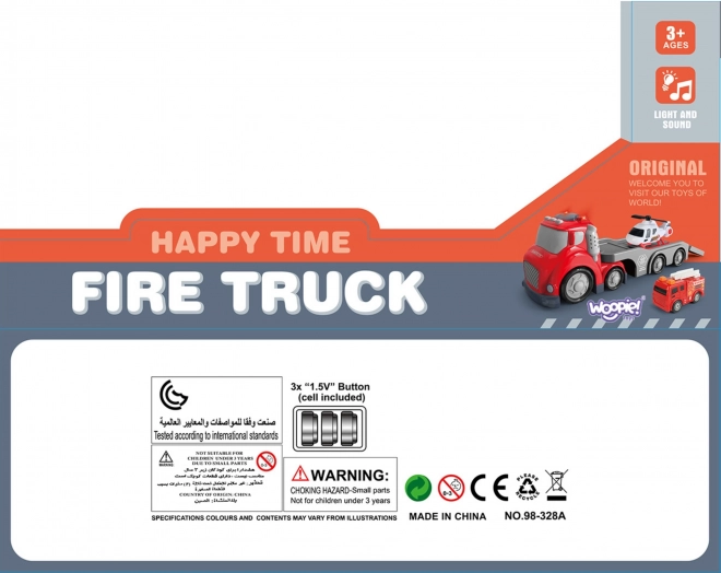 Camion dei Pompieri Rosso CITY TRUCK con Effetti Sonori e di Luce