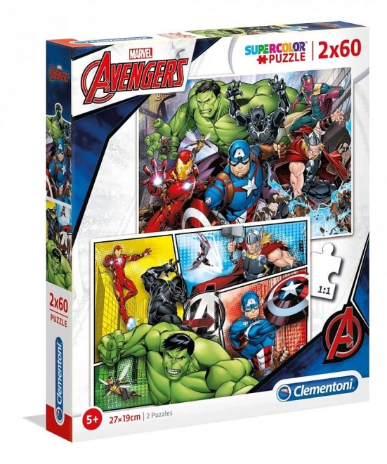 Puzzle 2x60 pezzi Avengers