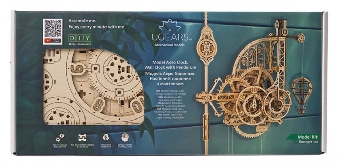 Orologio Aero 3D Puzzle con Pendolo UGEARS