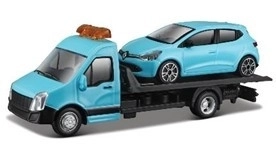 Camioncino da traino Bburago con Renault Clio blu