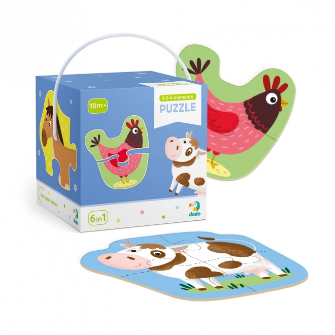 Puzzle 2-3-4 pezzi animali domestici