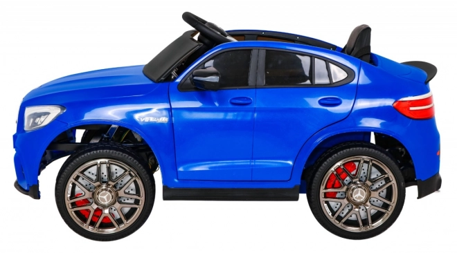 Mercedes Benz GLC63S per bambini Blu + telecomando + trazione 4x4 + MP3 LED + EVA + partenza lenta