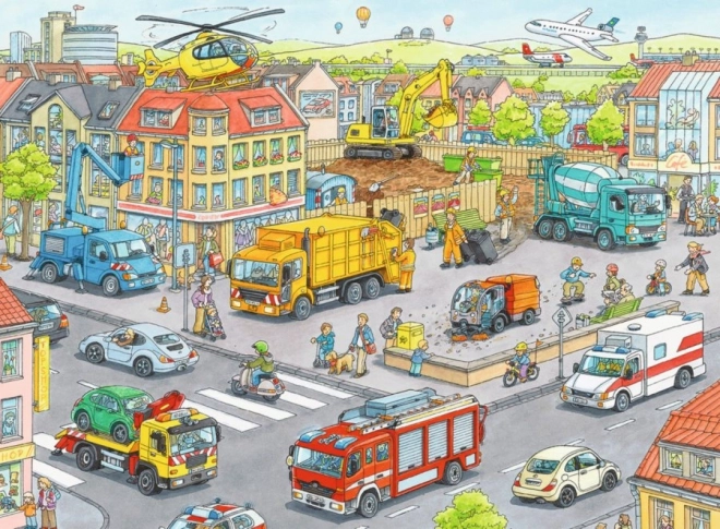 Puzzle Città delle Macchine XXL 100 Pezzi