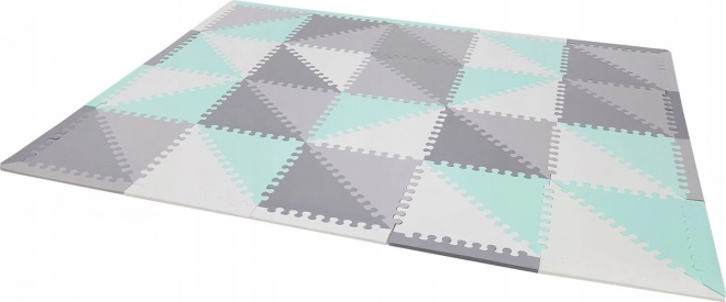 Puzzle foam grigio-verdi a triangoli con bordi