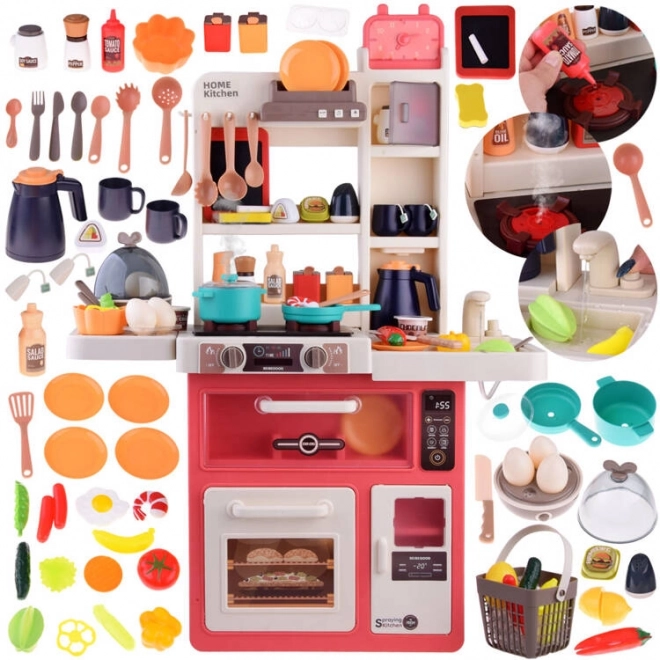 Effetto cucina: cottura a vapore, luce, frigo, pentole 63 pezzi ZA4667