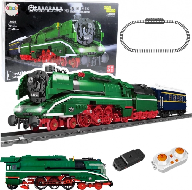 Kit di costruzione locomotiva a vapore RC con sensore e binari, 2348 pezzi